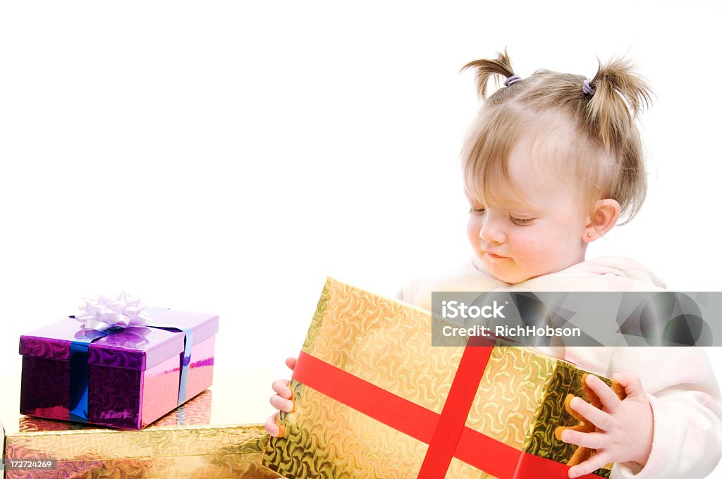 Bambino ragazza con regali - Foto stock royalty-free di 12-23 mesi