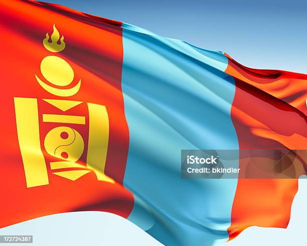 Bandiera Della Mongolia - Fotografie stock e altre immagini di Bandiera - Bandiera, Bandiera nazionale, Blu