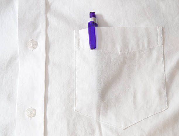tasca camicia bianca - penna tasca foto e immagini stock