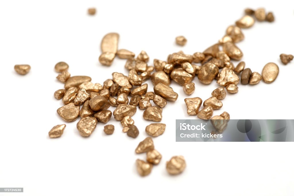 Gold, isoliert auf weiss - Lizenzfrei Goldnugget Stock-Foto