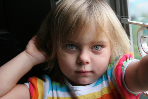 Moody portrait of a little girl