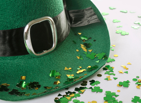 St. Patrick's Leprechaun hat isolated on white or transparent background, cutout.