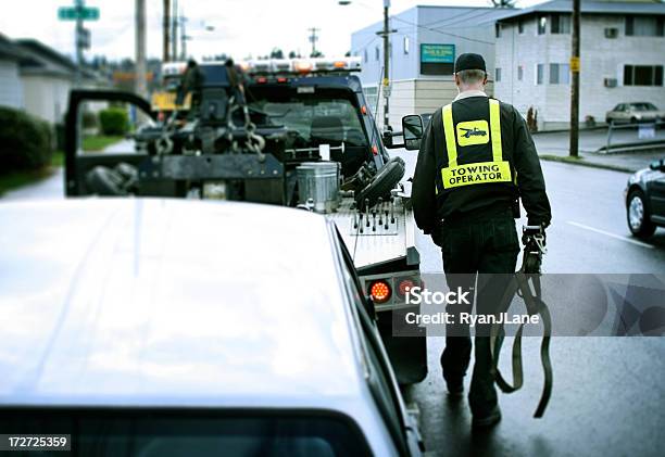 Tow Truck Driver Stock Photo - Download Image Now - Tow Truck, Towing, Driver - Occupation