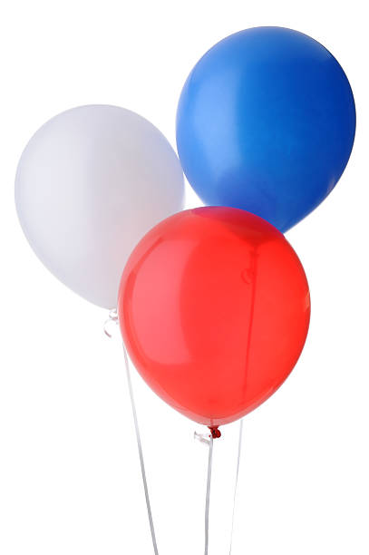 Red, White and Blue Helium Balloons - Isolated stock photo