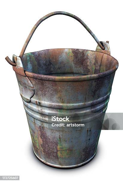 Old Rusty Bucket Stock Photo - Download Image Now - Bucket, Rusty, Aluminum
