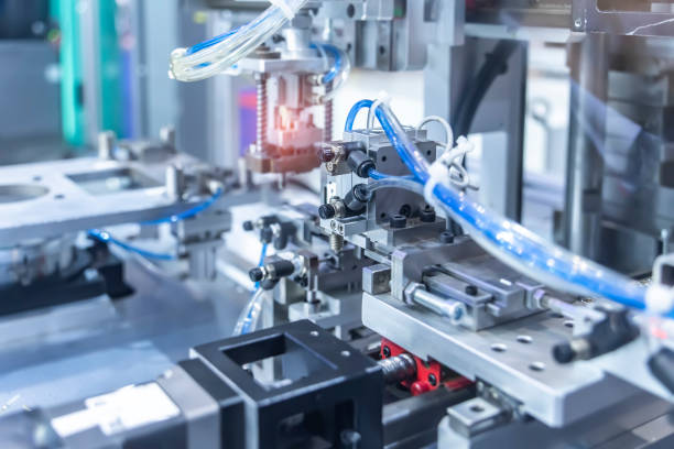 istock Automation Compressed Air  Production,  Air Cylinder Machine Mechanical Engineering Pneumatics Pneumatic Cylinders 1727262373