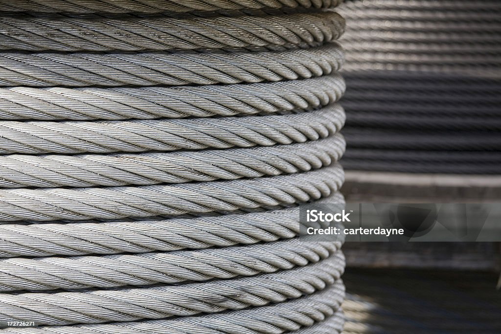 Carrete de cable industriales - Foto de stock de Cuerda de alambre libre de derechos