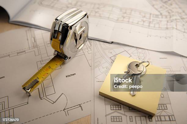 Haus Plan Series Stockfoto und mehr Bilder von Hausschlüssel - Hausschlüssel, Architektur, Bandmaß