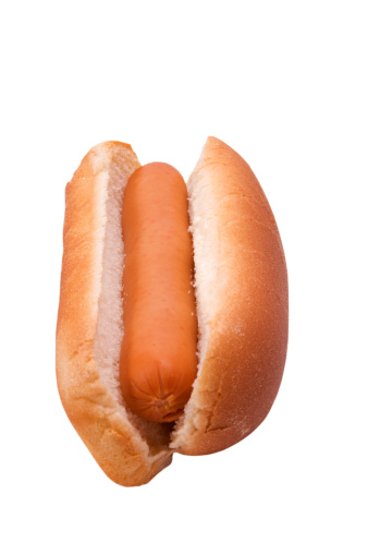 Hot dog isolated on a white background.