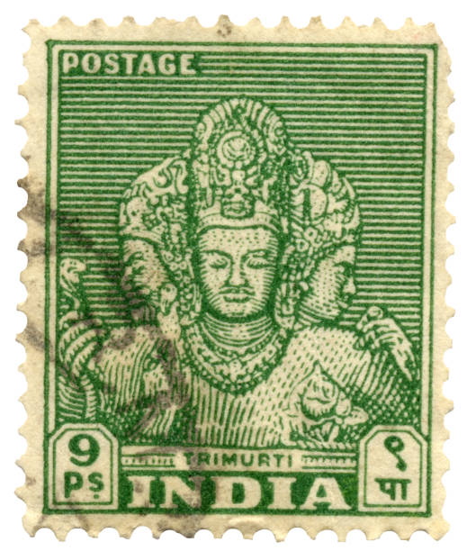 istock Hindu God on India Postage Stamp (Trimurti) 172726721