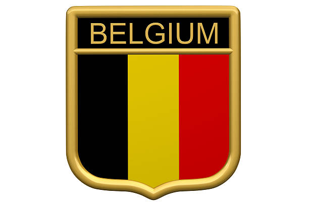 escudo sistema-bélgica - belgium belgian flag flag shield imagens e fotografias de stock
