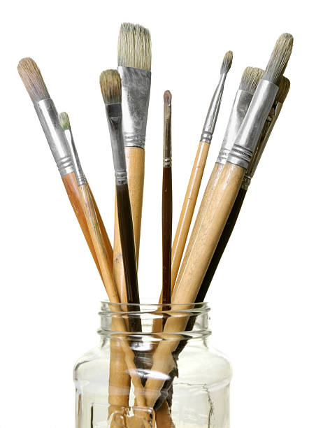 Artists Paintbrushes In Glass Jar Stock Photo - Download Image Now - Art,  Art And Craft, Arts Culture and Entertainment - iStock