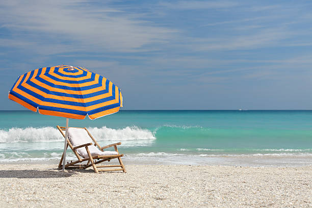 istock striped umbrella on the beach 172727954