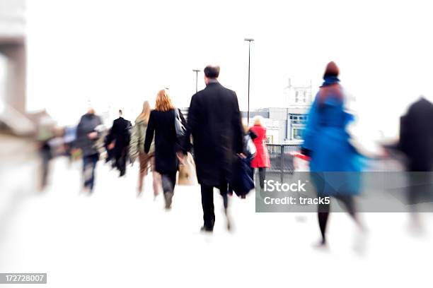 Rush Hour Office Workers Abstract Blur Stock Photo - Download Image Now - Crowd of People, Leaving, Abstract