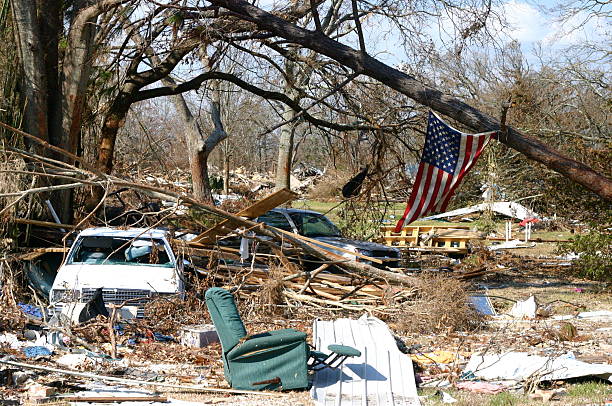 Hurricane Katrina "Damage in Bay St Louis, MS following Hurricane Katrina, 3 weeks after." gulf coast states photos stock pictures, royalty-free photos & images