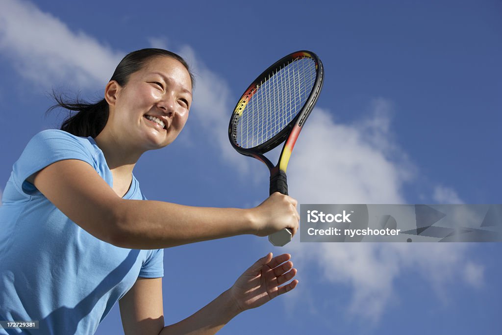 Feliz Jogador de tênis - Foto de stock de Tênis - Esporte de Raquete royalty-free