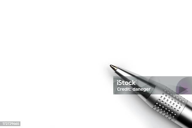 Closeup Of A Pen Tip Against White Background Stock Photo - Download Image Now - Ballpoint Pen, Blank, Book