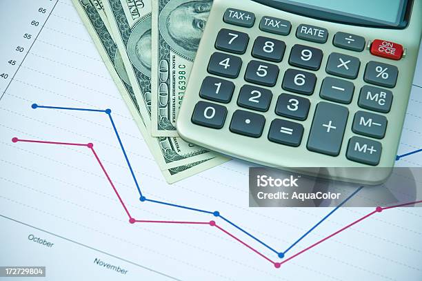 Foto de Classeconômica e mais fotos de stock de Azul - Azul, Bolsa de valores e ações, Calculadora