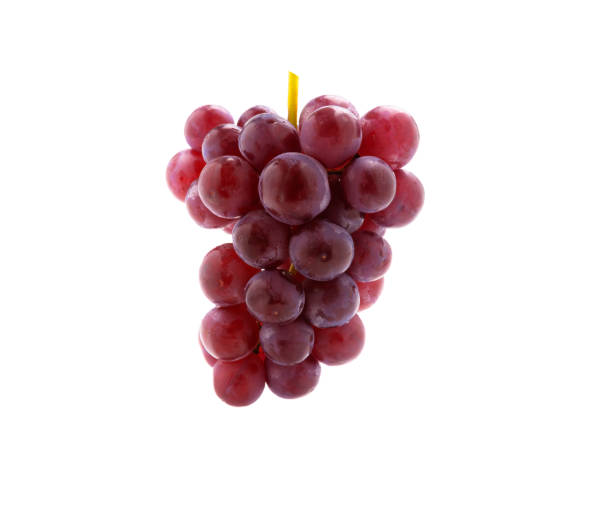 świeże czerwone winogrona na białym tle - red grape grape fruit sweet food zdjęcia i obrazy z banku zdjęć