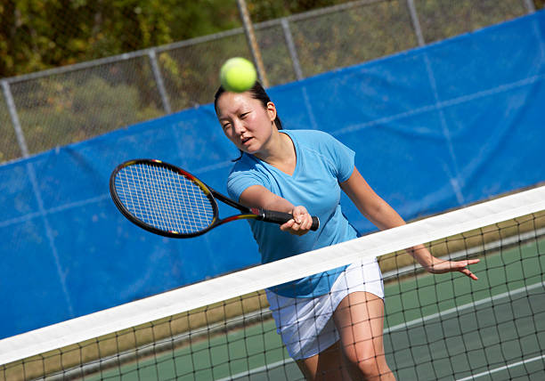 tennis ball - forehand stock-fotos und bilder