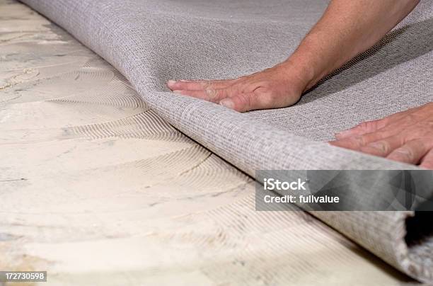 Carpet Installation Stock Photo - Download Image Now - Carpet - Decor, Installing, Glue