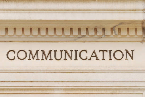 istock Communication sign on building facade  - Warm 172730605