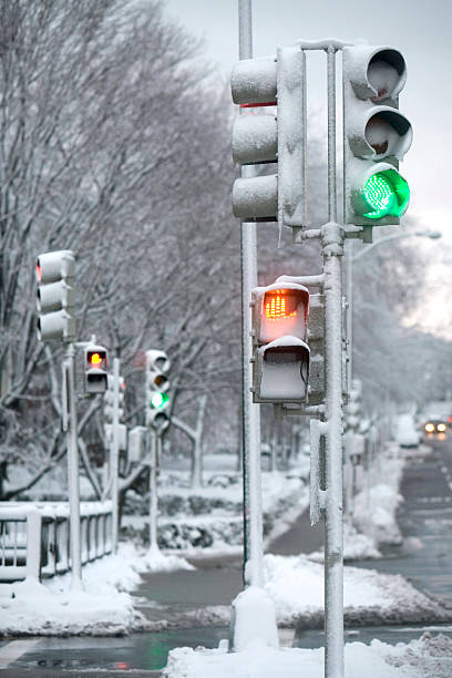 istock Traffic Lights In A Snowy Street 172730719