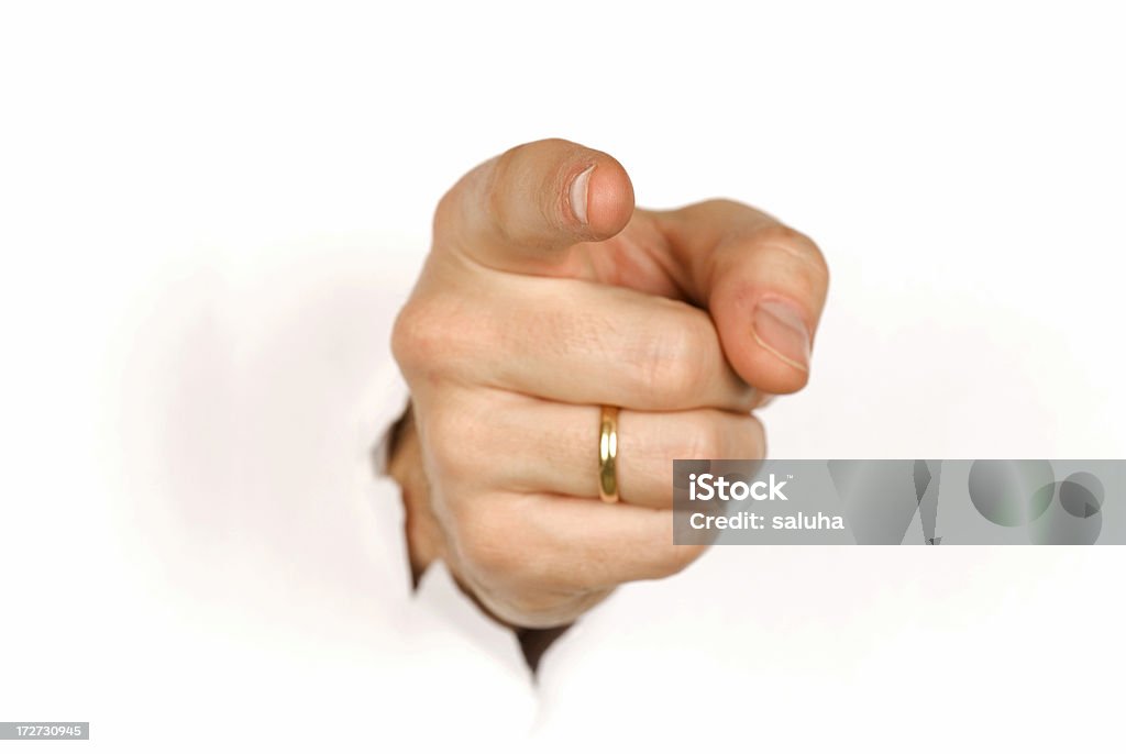 Mano che indica - Foto stock royalty-free di Anello - Gioiello