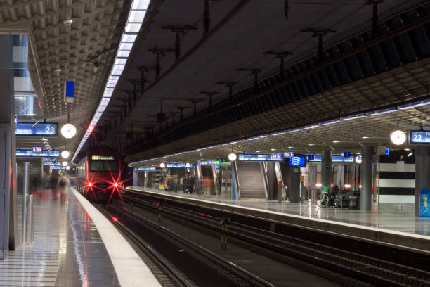 istock Train arriving at a station. 172731203