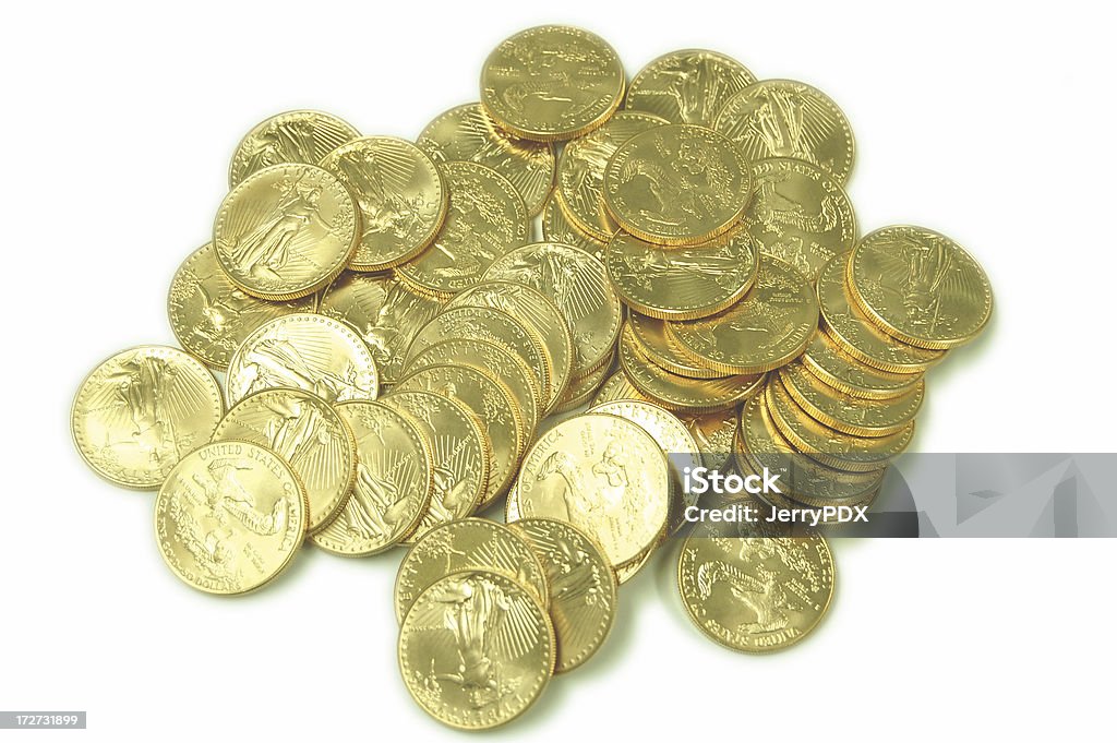 Много золота - Стоковые фото Американская валюта роялти-фри