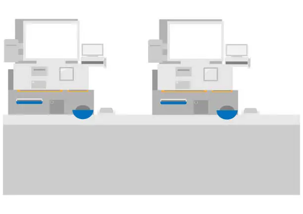 Vector illustration of Image illustration of semi-self checkout