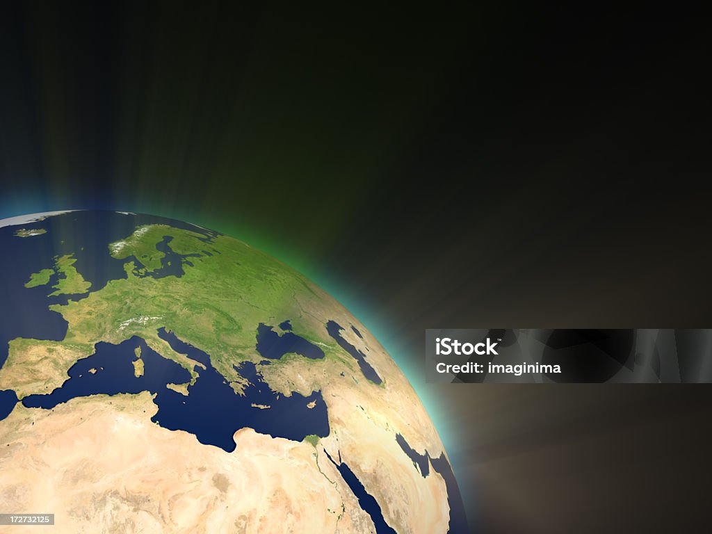 Terra com raios de luz, (Europa - Foto de stock de Europa - Locais geográficos royalty-free