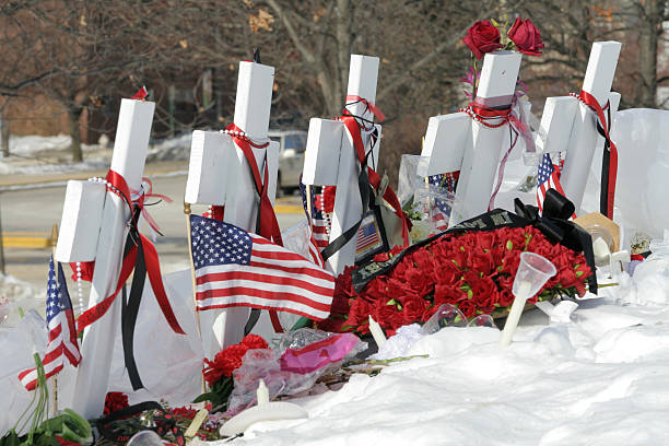 Five crosses for the 5 students who died at NIU's shootings 2/14/08