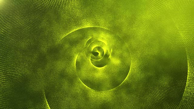 4K Turning Spiral Vortex Particle yellow background