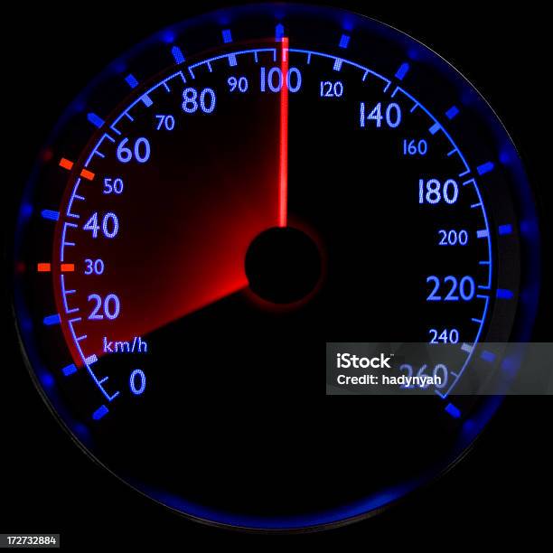 ブルーのスピードメーター加速 10 100 Km H - リスクのストックフォトや画像を多数ご用意 - リスク, 計量器, のりものに乗る