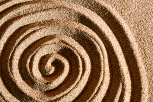 The shape of a spiral in the sand
