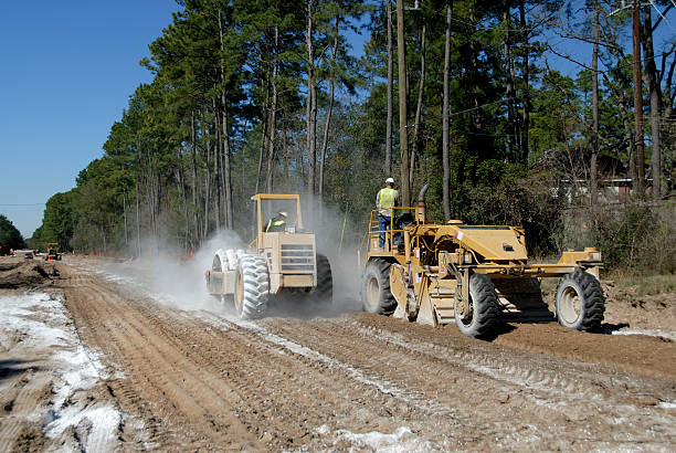 istock Road Construction- Tiller And Compactor Stabilizing The Soil 172733639