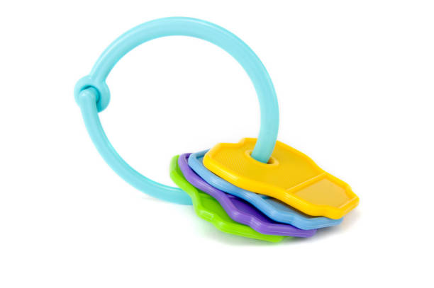 Baby toy - colour Rattle ring stock photo