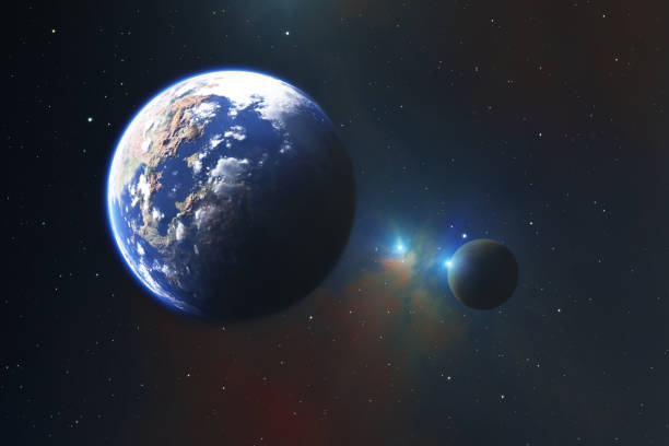 istock Exoplanet and extrasolar moon with atmosphere 1727352600