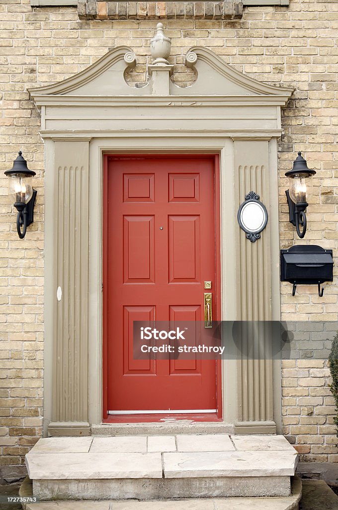 Vermelho porta Residencial - Royalty-free Porta Principal Foto de stock