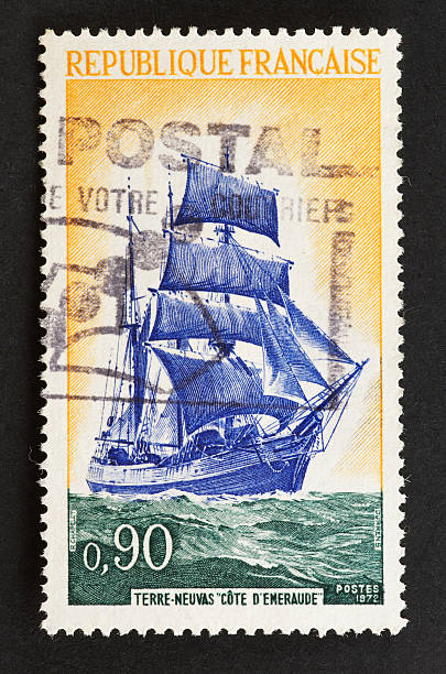 istock French stamp with sail frigate 172736223