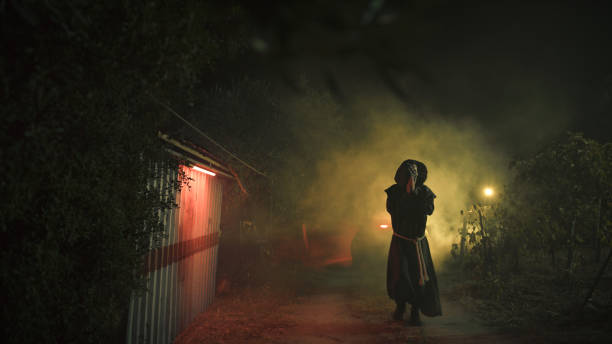 istock Monk alone outdoor on hallooween night 1727364614