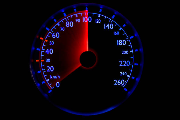 istock The blue speedometer - accelerating from 0 to 100 km/h 172736932