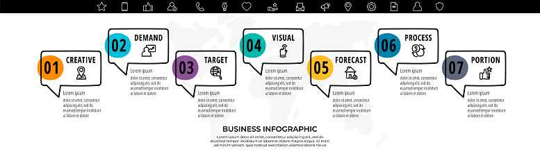 Hand Drawn Vector Modern Infographics With Dialog Box And Circle Stock ...