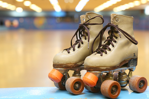 pair of rental skates at the local rink.. shallow depth of field