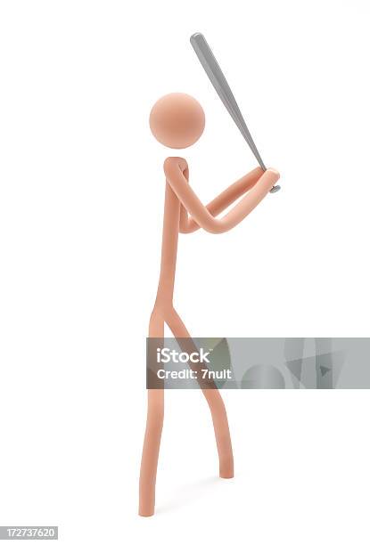 3d Stickman Playing Baseball Stock Photo - Download Image Now - Adult, All Star Game, Athlete