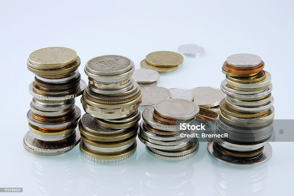 Pilhas de moedas - Royalty-free Arruinado Foto de stock