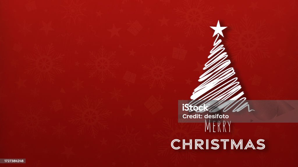 Horizontal Dark maroon red colored Xmas wallpaper with texture and small objects like present or gift box, snowflakes as watermark all over pattern and one Christmas tree with text Merry Christmas - Royalty-free Dilemek Stock Illustration Horizontal Dark maroon red colored Xmas wallpaper with texture and small objects like present or gift box, snowflakes as watermark all over pattern and one Christmas tree with text Merry Christmas - Royalty-free Dilemek Stock Illustration