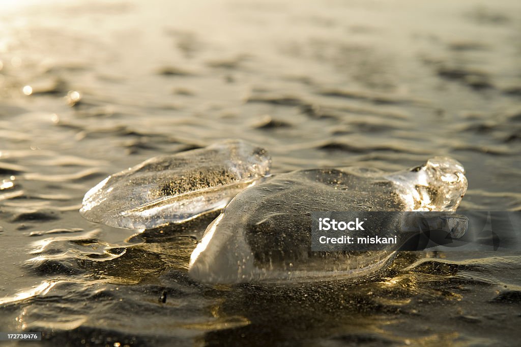 Ice formation Ice on a frozen lake cover in Finland Arctic Stock Photo