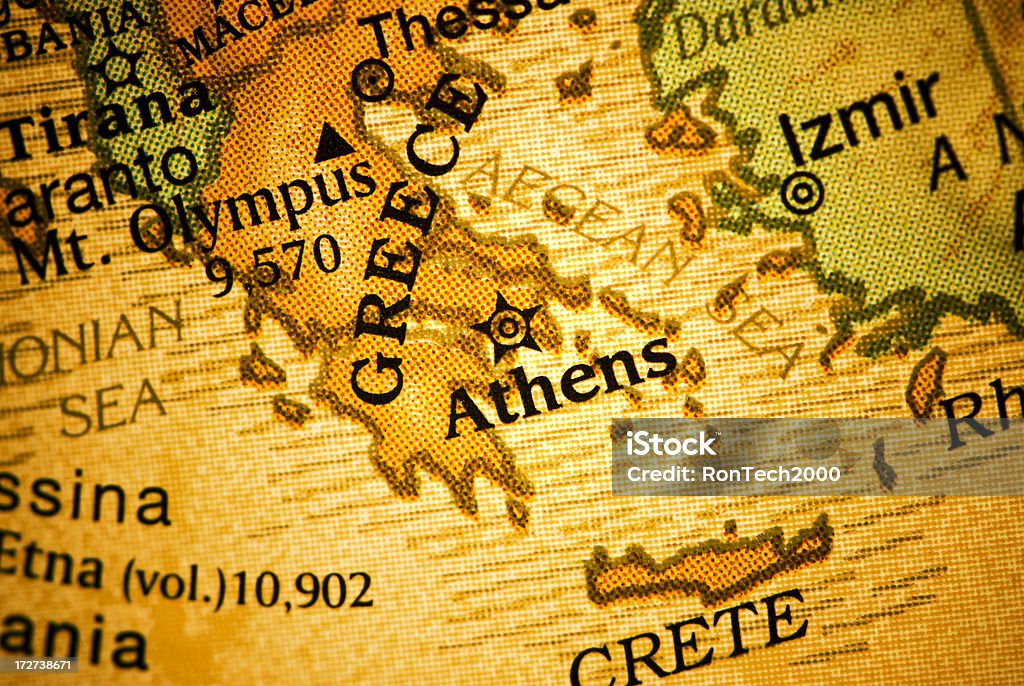 アテネ - 地図のロイヤリティフリーストックフォト